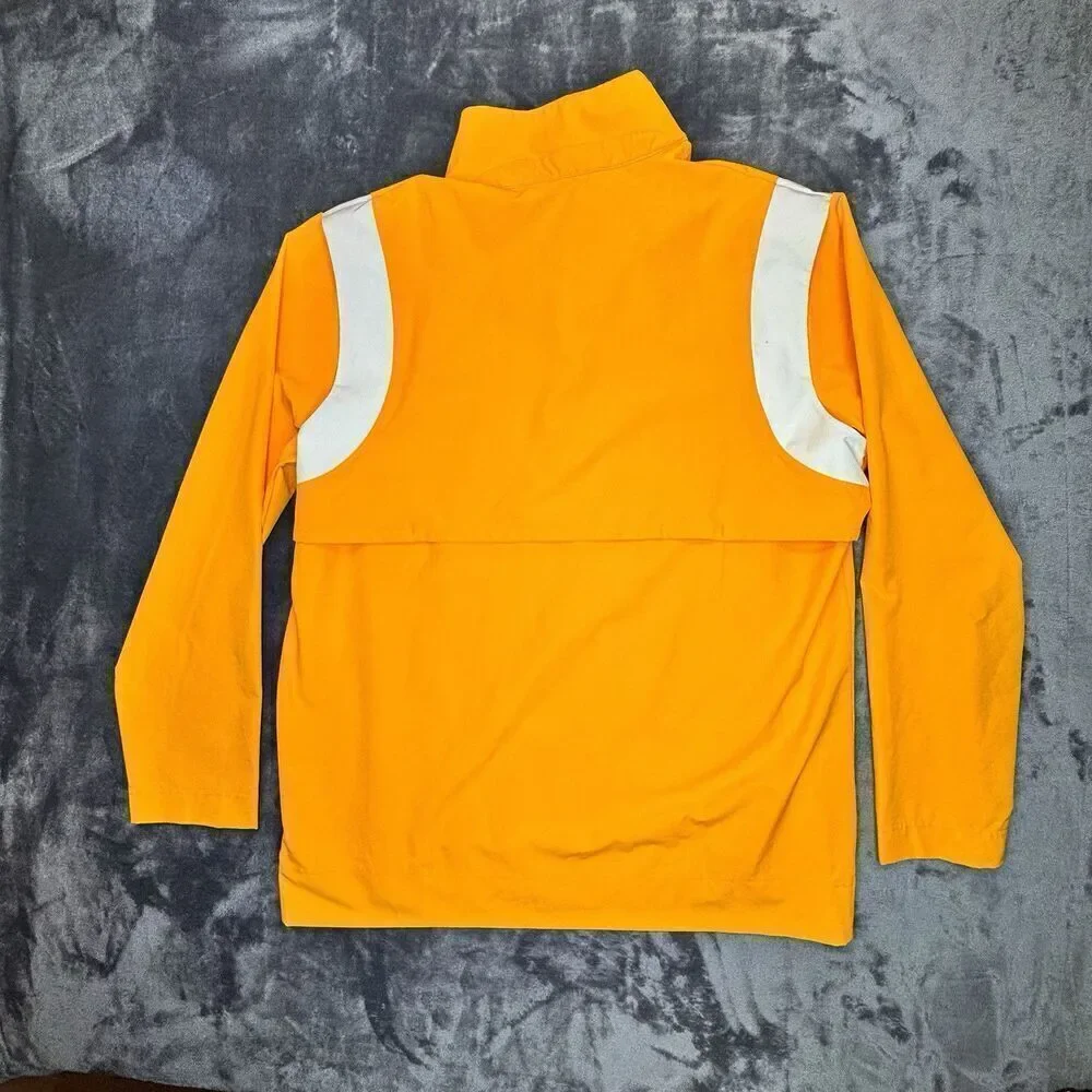 NIKE Sz L Emory University Eagles Coaches Performance 1/4 Zip Jacket Gold Yellow